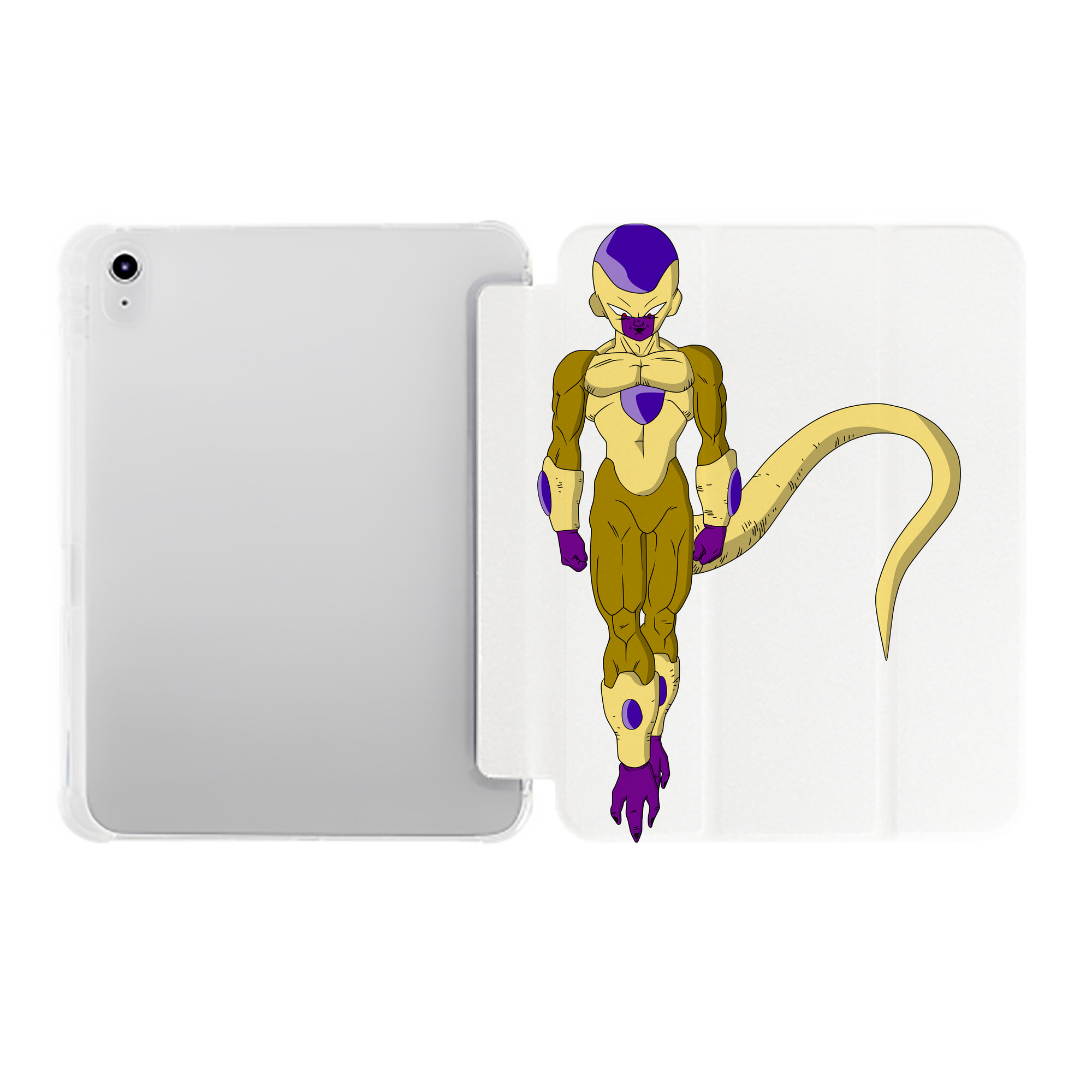 （画像用） ドラゴンボール フリーザ DRAGON BALL Frieza IPad ケース ペン収納付き 三つ折りスタンド PUレザー×シリコン 対応機種9.5/10.5/10.9インチ